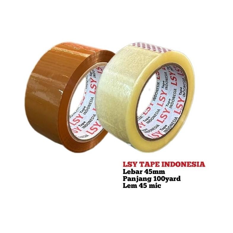 

JH8 lakban bening - cokelat kualitas LSY TAPE 1 dus isi 48 roll 100yard CMH