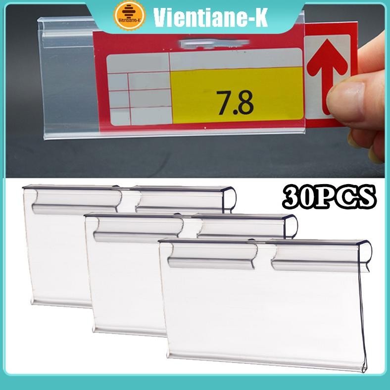 

JH8 Price Tag Label Plastik PVC Price Tag Card Name Etalase Double Hook SMALL-30pcs 4.2cm x 6cm