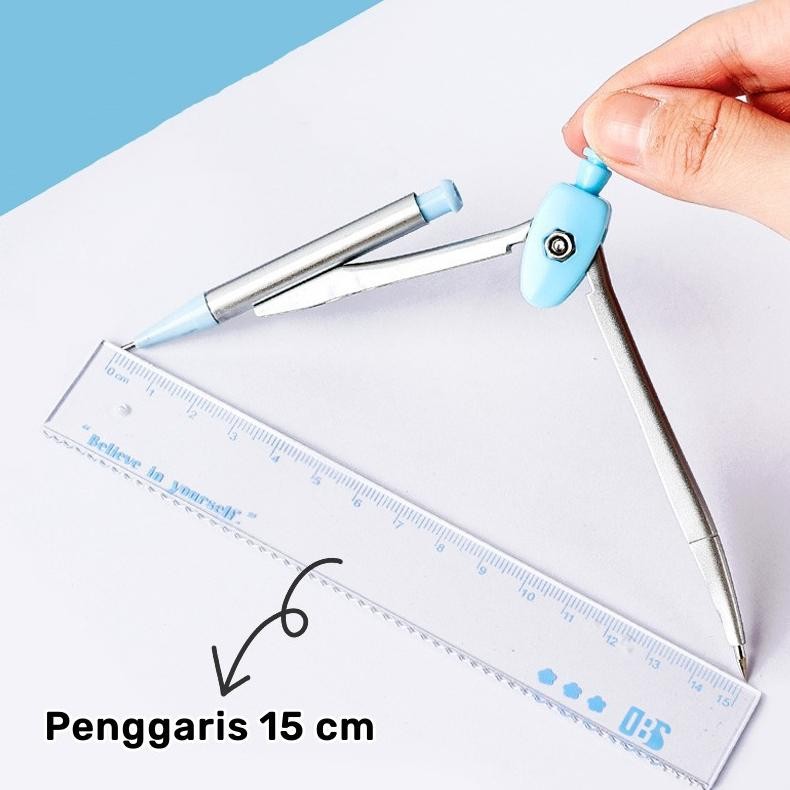 

JH8 Kompas set 8in1 Matematika set Penggaris set Jangka set Compass set Math set pensil murah bonus penggaris dan penghapus Alat Tulis kotak pensil logam sekolah kantor pelajar