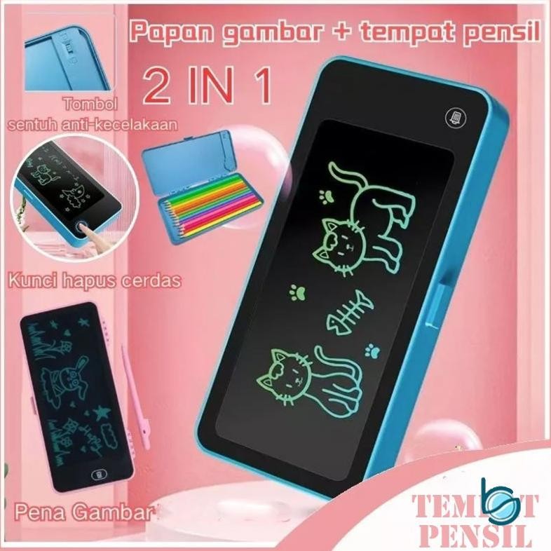 

JH8 Kotak Pensil 2 in 1 Lcd Pen Case Drawing/Anak Dengan Digital Pad Edukasi-BestStationary