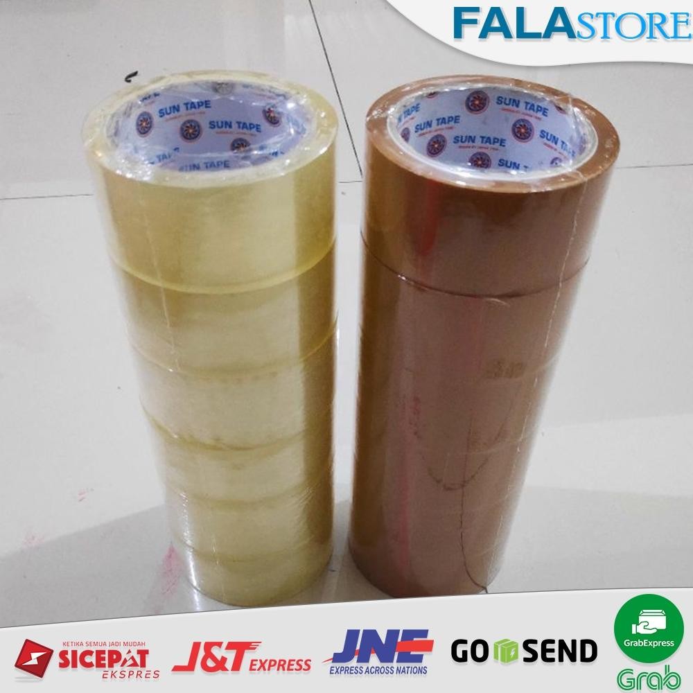 

JH8 Solasi Isolasi Solatip Solatif Lakban Bening Coklat Kuat 4,5cm x 35m 1 Roll Isi 6 PCS