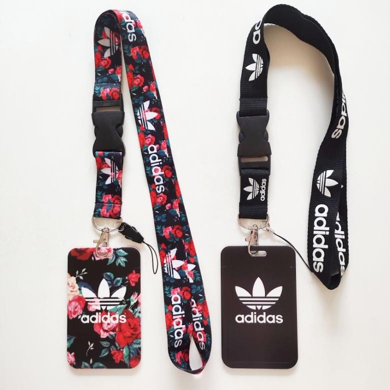 

JH8 ID Card Holder Name Tag Lanyard / Kalung Kartu Black Flower Adidas