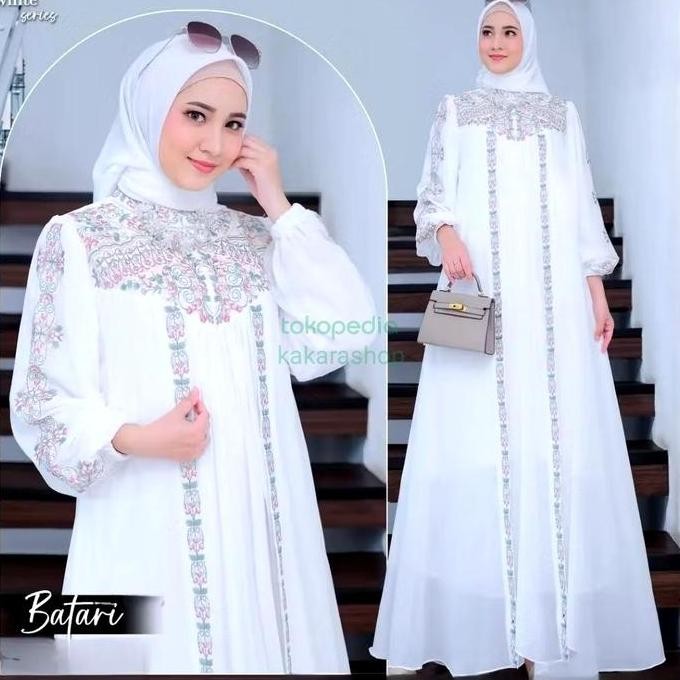 GAMIS PUTIH BAJU LEBARAN WANITA ABAYA MUSLIM TERBARU JUMBO GAMIS BUSUI AS