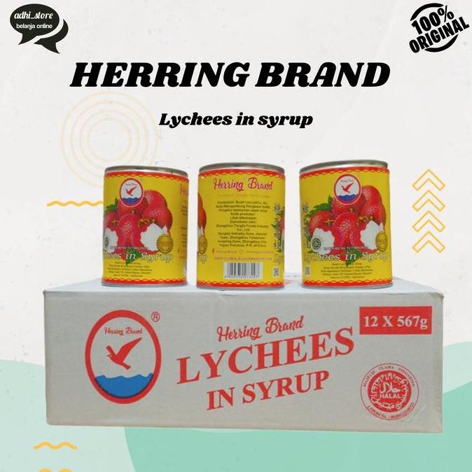 

Herring Brand Full Carton Lychees In Syrup Buah Leci Kemasan Kaleng 12 Pcs - Dus