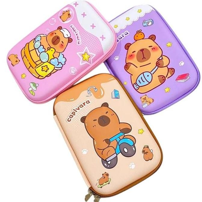 

[FREE GIFT] Kotak Pensil 3D Timbul Capybara Wadah Stationery Kotak Pensil Anak Karakter Lucu Capibara Tempat Pensil 3D Timbul Kotak Pensil Berkulitas AS