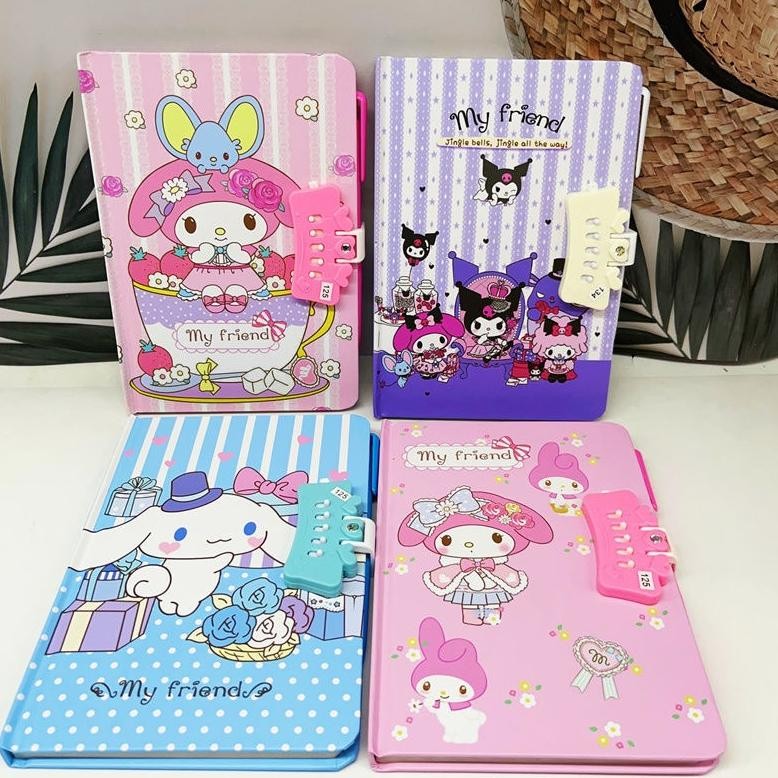 

JH8 BUKU DAILY DIARY DENGAN LOCK DAN PULPEN /NOTE SANRIO SET PULPEN DENGAN PENGAMAN KODE KUNCI HADIAH ULANG TAHUN