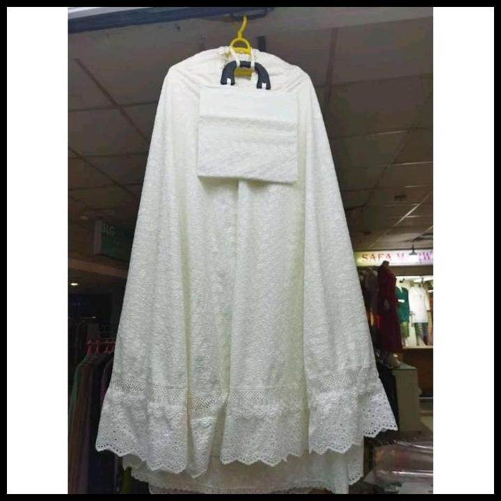 Terlaris Mukena dewasa katun paris bordir premium Mukena bordir renda rempel Katun Kain Atasan Bunga