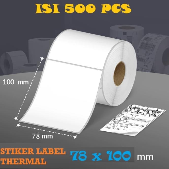 

JH8 Label stiker Thermal 78x100mm isi 500pcs Waterproof Sticker Label GAP Label Kertas 78mm x 100mm isi 300