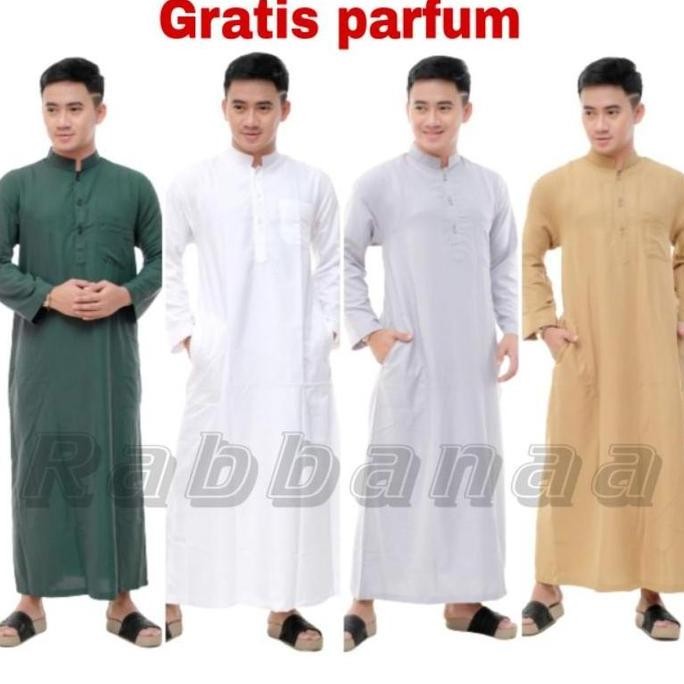 Jubah Pria Putih Polos Gamis Pria Dewasa Jubah Saudi Model Haramain