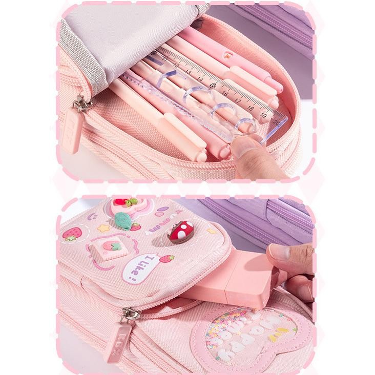 

JH8 Tempat Pensil Kotak 3D Anak Lucu Besar / Fun Korea Bag Model Pensil Kanvas 6 Kamar /Sekolah Dasar Kotak Pensil Siswa