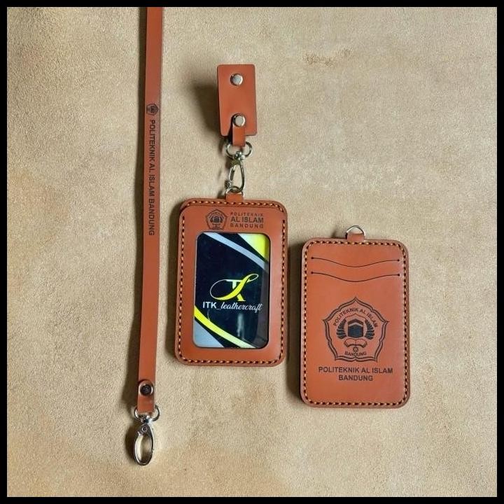 

Terlaris Lanyard Id Card Kulit Nametag Holder Id Card Kulit Good Quality