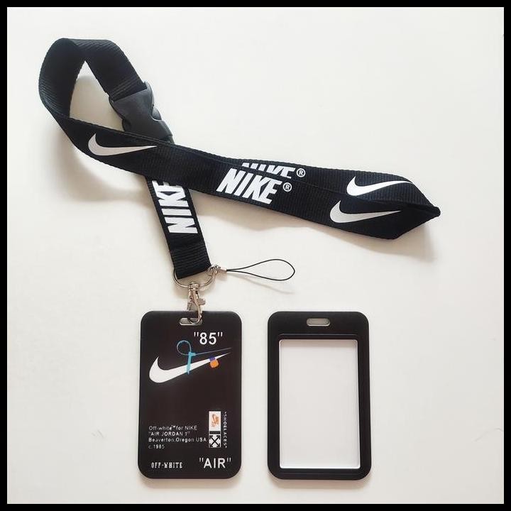 

Terlaris Id Card Holder Name Tag Lanyard / Kalung Kartu Black White Nike Aj Good Quality