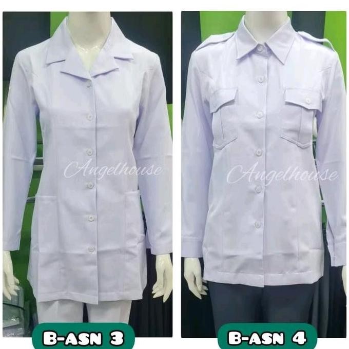 [PREMIUM] SERAGAM BAJU PUTIH PNS / ASN PPPK / PDH WANITA / PERAWAT / GURU