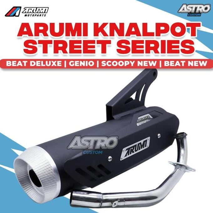 Knalpot Arumi Beat Deluxe Scoopy Fi ESP KOJ Genio Street Series Standart Racing FULL CNC Kenalpot Or