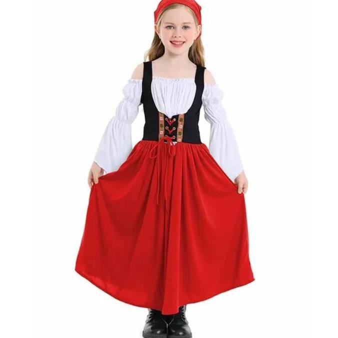 GERMANY BAVARIAN COSTUME HALLOWEEN KOSTUM ANAK NEGARA JERMAN MIDI DRESS