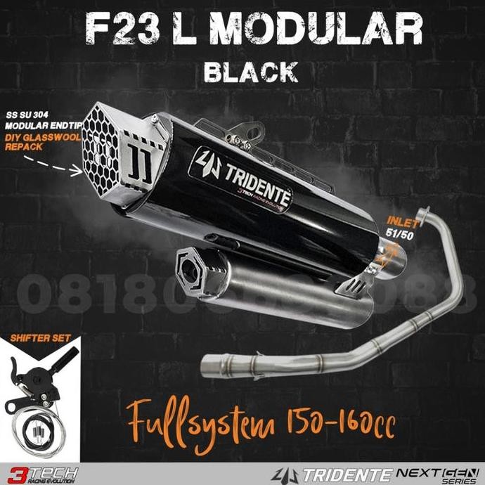 Knalpot 3 Suara 3tech Tridente F23 Modular NextGen MOTOR MATIC 150cc-160cc Original dan Bergaransi R
