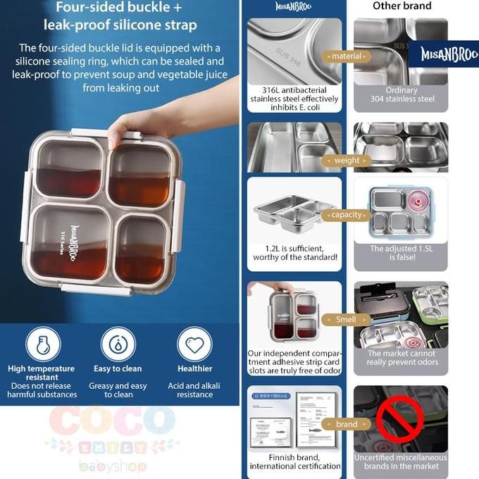 MISANBROO 316 STAINLESS STEEL INSULATION LUNCH BOX KOTAK MAKAN