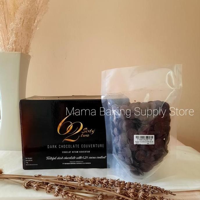 

Tulip Couverture Dark Chocolate Cokelat Mudah Leleh 62% 250 Gr Repack