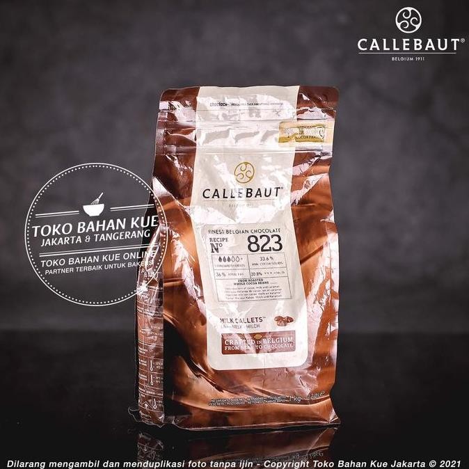

Callebaut Milk 823 Nv 33,6% 1Kg Asli Chocolate Couverture 823Nv Coklat