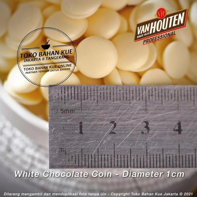

Van Houten-White Chocolate Couverture 27,8% 500Gr Coklat Coin Putih