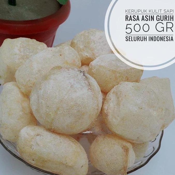

Kerupuk Kulit Sapi Asli Matang Rasa Asin Gurih 500 Gr / Krupuk Rambak