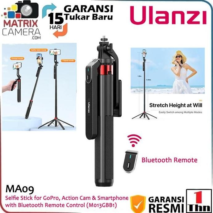 Ulanzi Ma09 Selfie Stick With Remote For Action Cam & Smartphone Co
