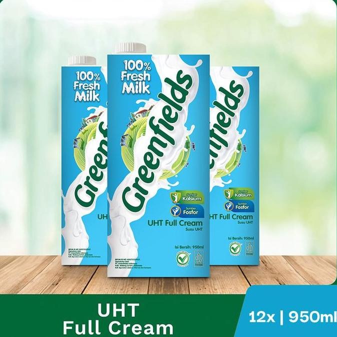 

[Lebih Hemat] Susu Greenfields Uht Full Cream 950Ml X 12 Pcs (1 Karton)