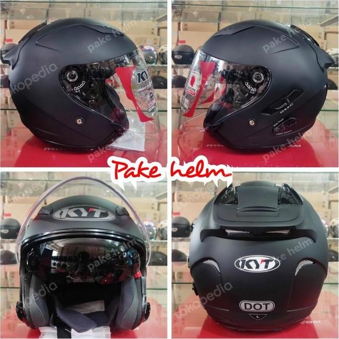 HELM KYT GALAXY SLIDE SOLID HITAM DOFF ORIGINAL 100%