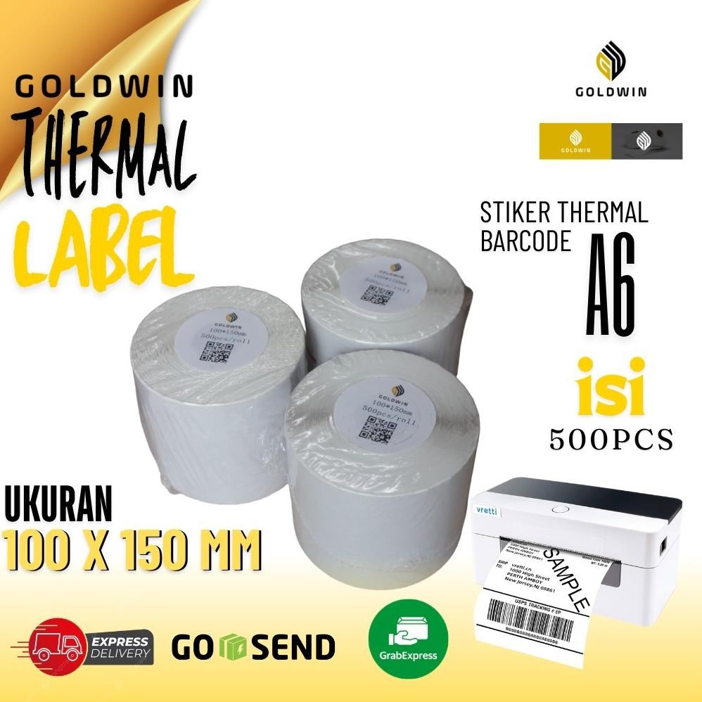 

JH8 STICKER KERTAS THERMAL LABEL 100X150 MM A6 500 LEMBAR