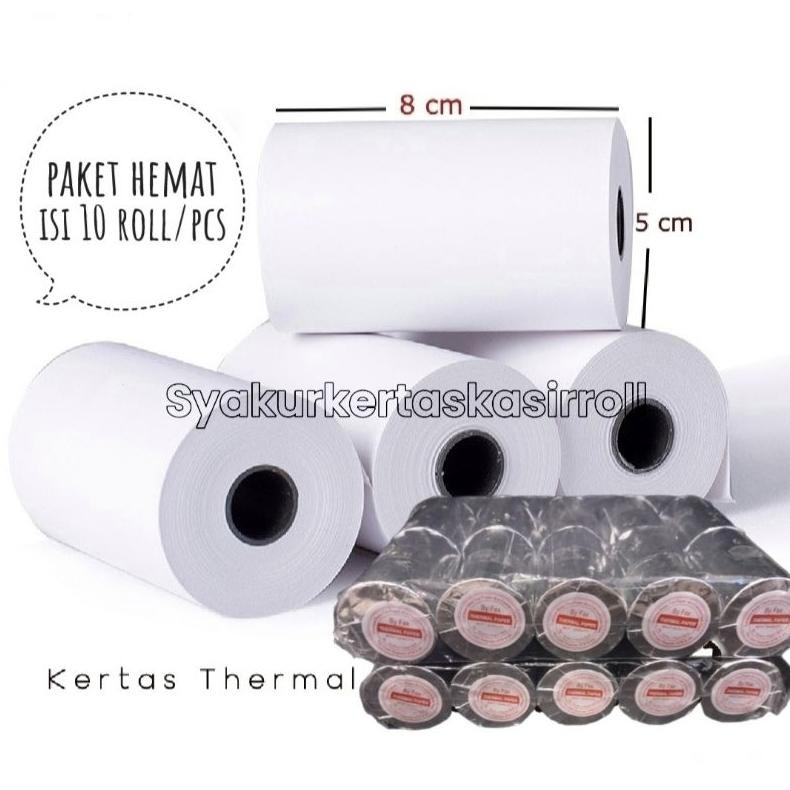 

JH8 Kertas thermal 80x50mm / Struk kasir printer 80mm paket 10 Pcs