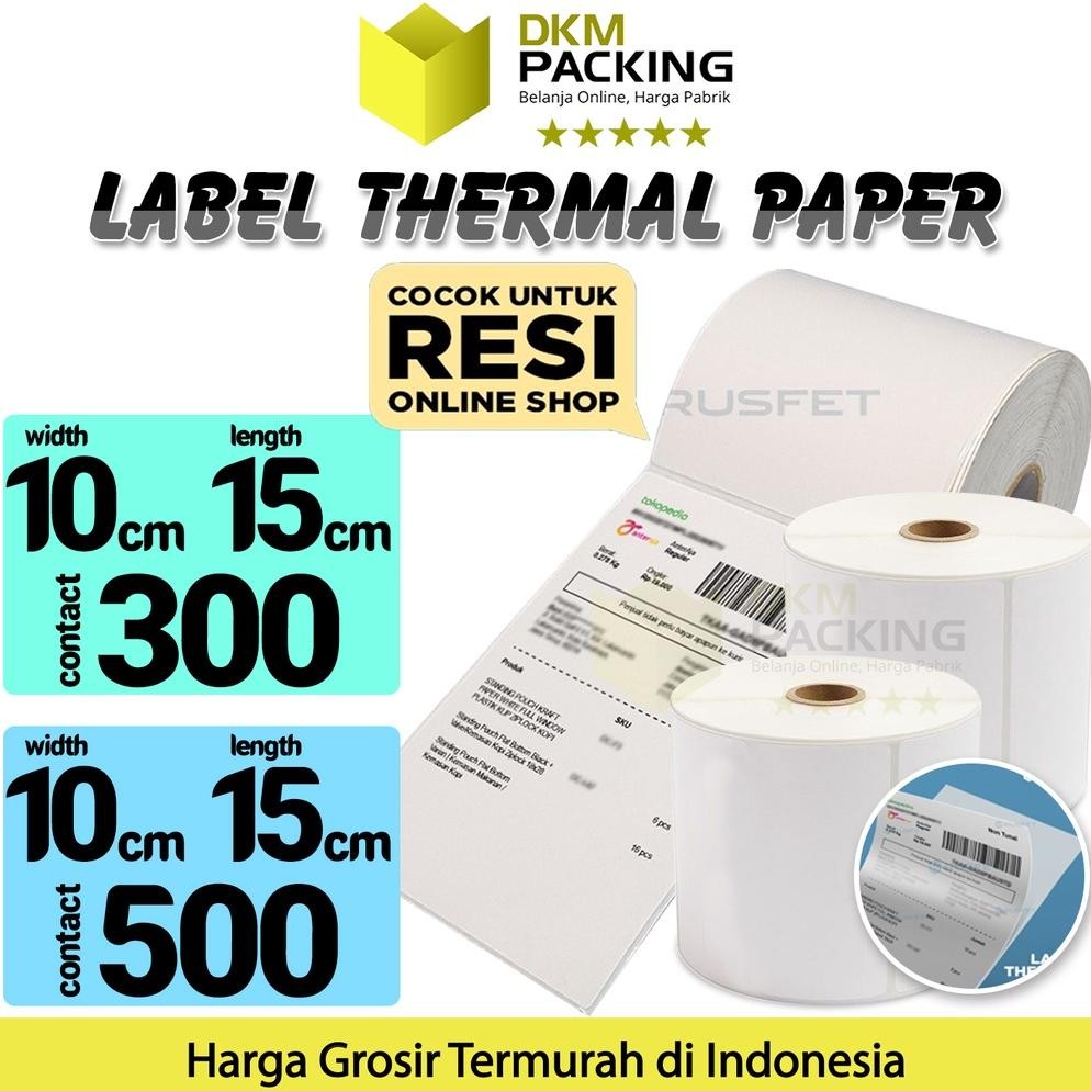 

JH8 Stiker Label Thermal Paper Sticker Barcode Resi A6 10x15cm 100x150mm RUSFET TERMURAH