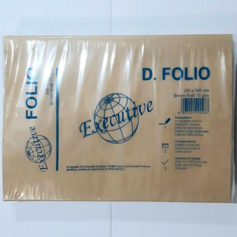 

JH8 [100pcs] amplop coklat ukuran Folio F4
