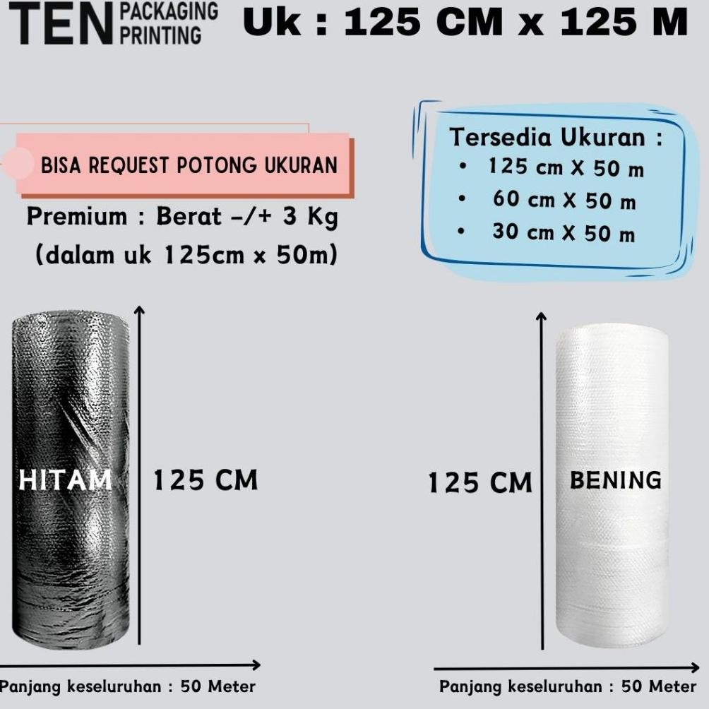 

JH8 Bubble Wrap Ukuran 125cm x 50M / Plastik Packing Online Shop Per Roll Termurah 2,4Kg 3Kg
