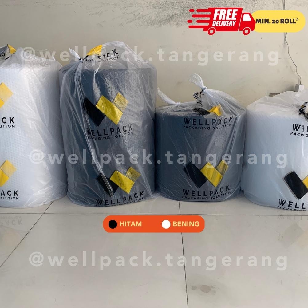 

JH8 Bubble Wrap Roll Wellpack 40cm x 50m Premium Tebal (Hitam & Bening) - 40 x 50m Packing