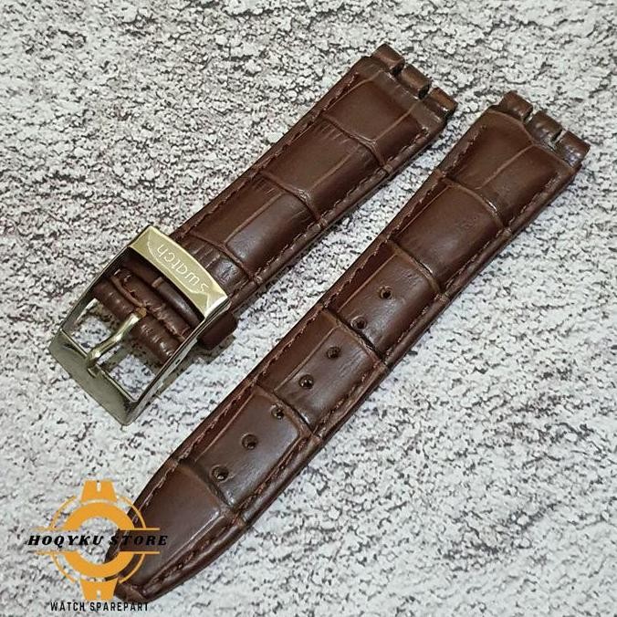 new  Strap Tali Jam Tangan Swatch Kulit 17mm 19mm 21mm Swatch Leather Strap