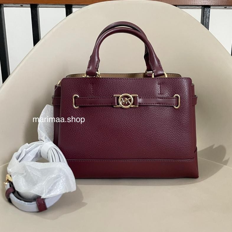 Tas MK Reed Satchel Small Oxblood Maroon crossbody bag ori