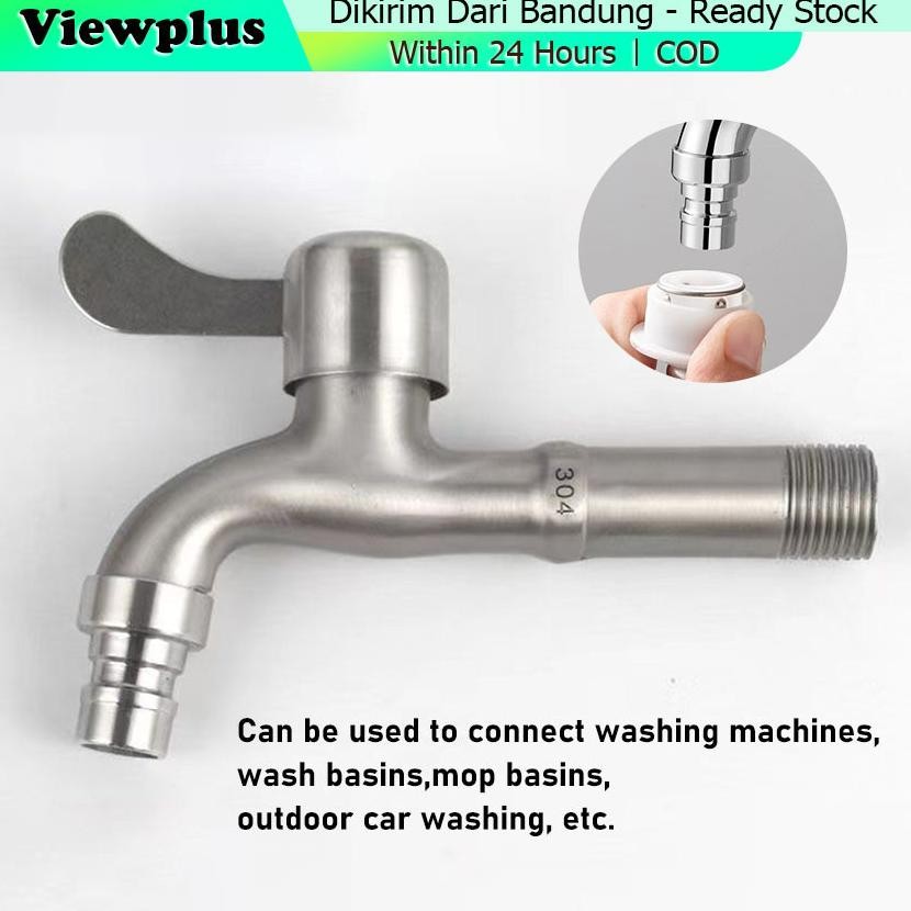 Kran Air Panjang Stainless Plastik Untuk Mesin Cuci Wastafel Serbaguna / Kran Tembok Dinding Pvc Eng