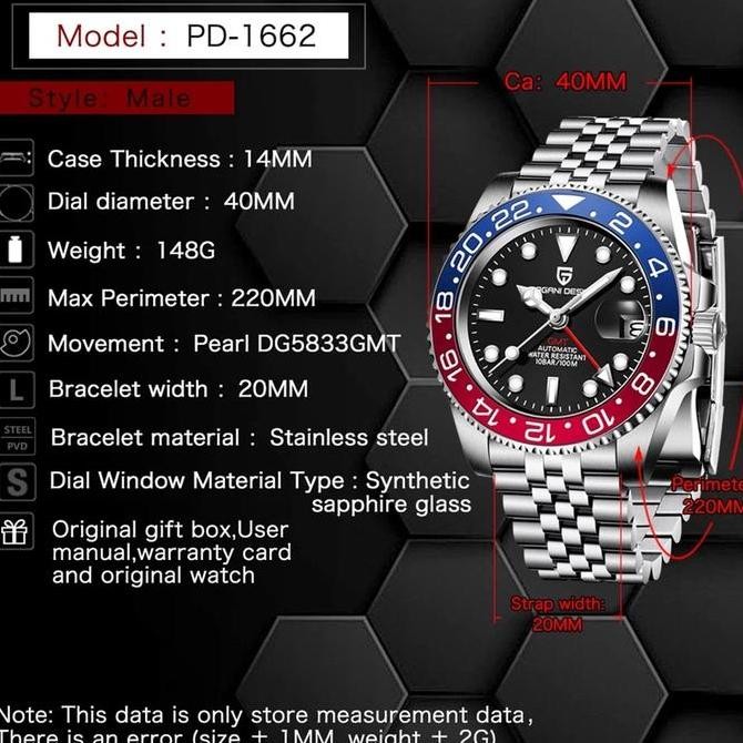 new  Pagani Design Pepsi GMT Jam Tangan Jubilee Strap