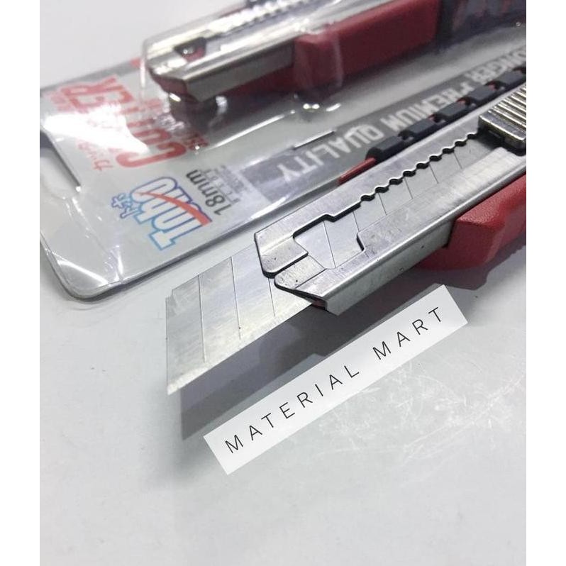 

ready !!! Pisau Cutter PREMIUM Toho 5 Blades Red Isi Cuter Lima Blade Merah