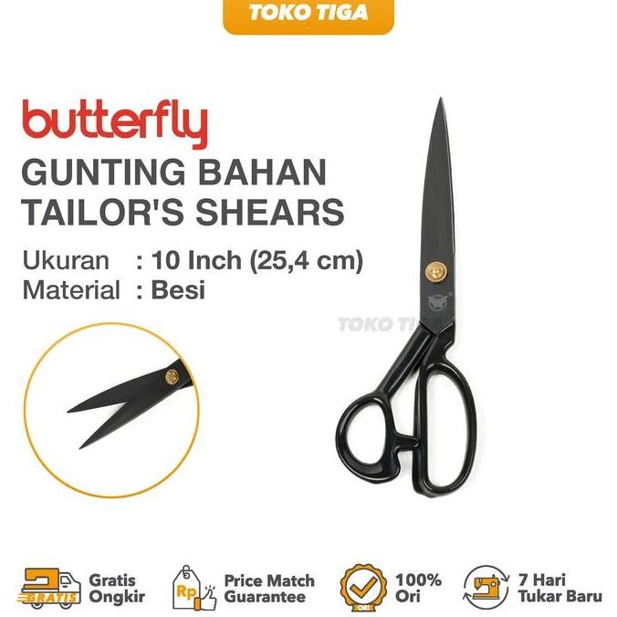 

ready !!! Gunting Potong Bahan Kain Butterfly 10" / Gunting Tailor Ukuran 10