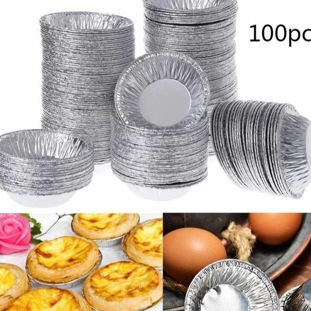 

Cetakan Egg Tart Alumunium Foilcetakan Pie Susu 100 Pcs