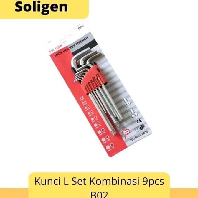 TGR KUNCI L SOLIGEN-KUNCI L PANJANG SET 9PCS-KUNCI L SOLIGEN MURAH-KUNCI L KOMBINASI-KUNCI L - -PROM