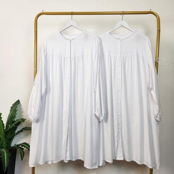 Tunik Jumbo Putih Ld 130 Cm Bahan Rayon Twill Premium
