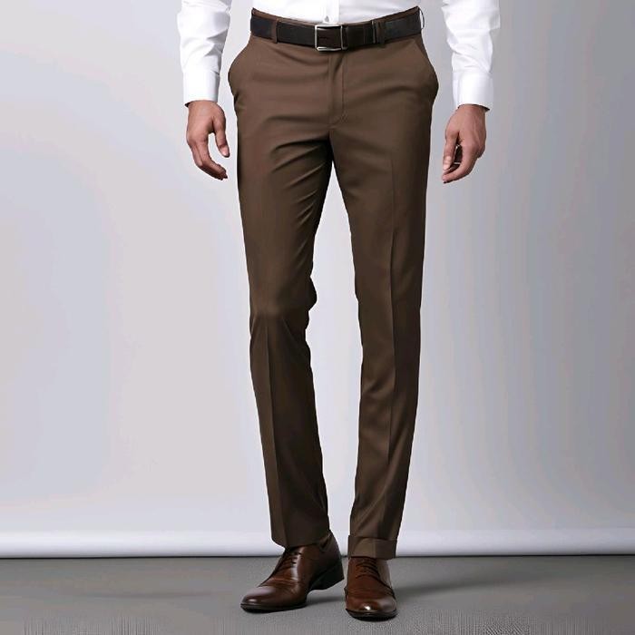 Bensmall | Celana Panjang Pria Slimfit Bahan Dasar Kain Katun Semi Woll Premium Quality Warna : Crea