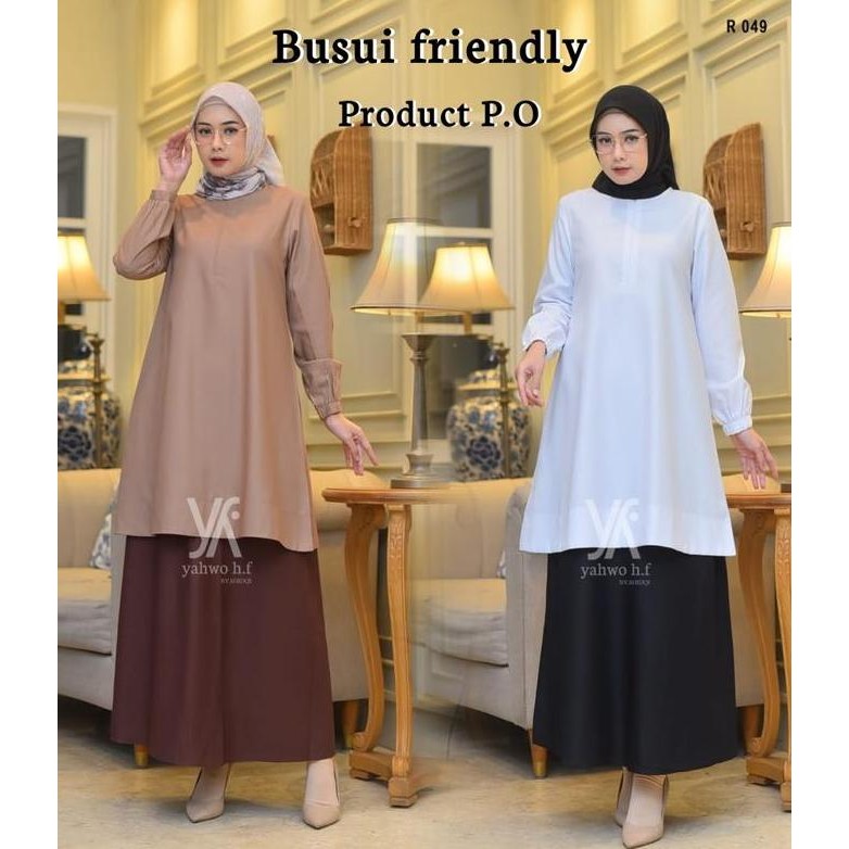 Setelan Rok Baju Hitam Putih/Pramuka Guru Wanita/Baju Kerja Dinas Busuy/Baju Setelan Tunik Kurung Ma