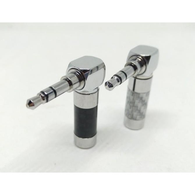 Terlaris Rhodium Plated Carbon Fiber Jack 3.5mm Replacement Audio L Shape SALE