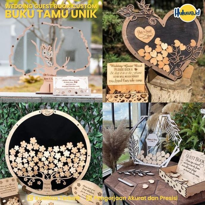 Wedding Guest Book Custom / Buku Tamu Unik / Buku Tamu Custom / Buku Tamu Pernikahan FT