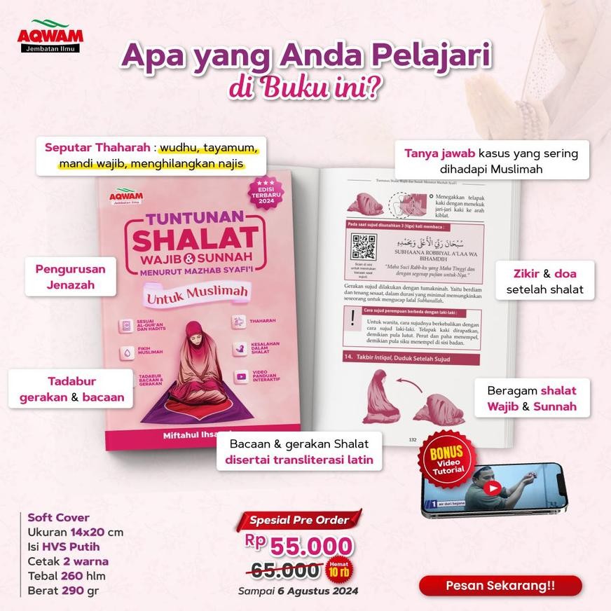 JH8 Tuntunan Shalat Wajib dan Sunnah Menurut Mazhab Syafii Untuk Muslimah Fiqih Sholat Wanita - AQWA