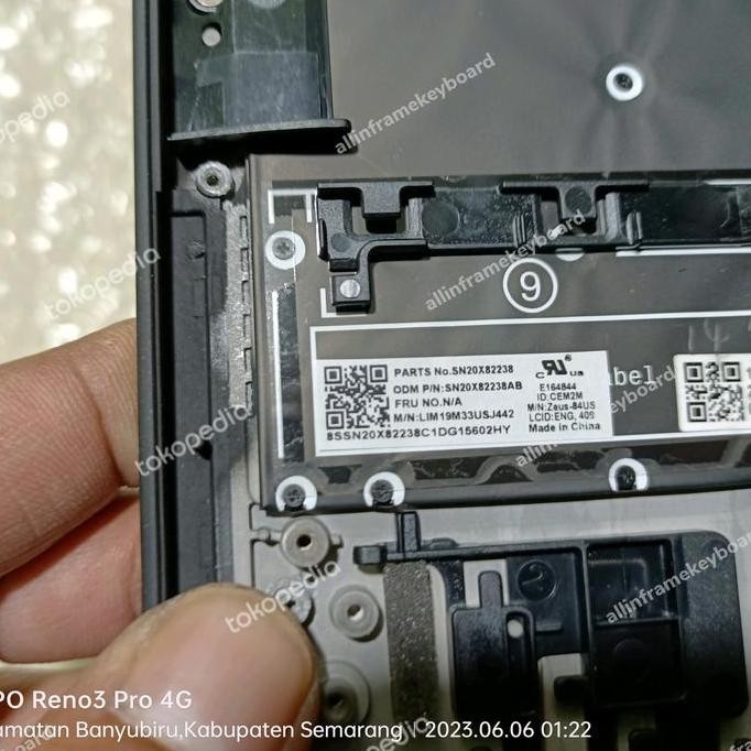 NewFrame Keyboard Lenovo Thinkpad X1 Nano Gen1 100% Original New Stok