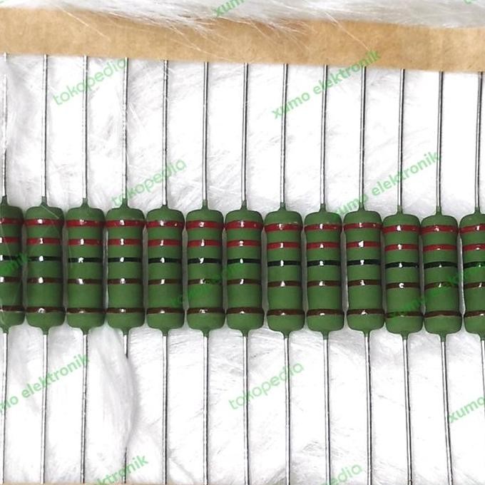 JH8 100 pcs resistor 2 watt 2K2 3K3 4K7 renteng KAKI TEMBAGA R 2W